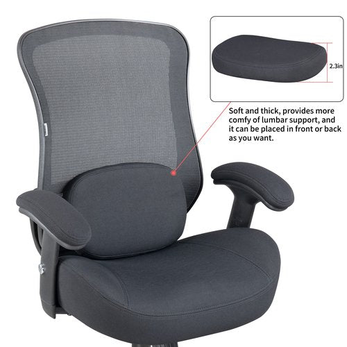LONGBOSS Drafting Chair Mesh Computer Tall Office Chair, Standing Desk Stool with Lumbar Support Pillow, Height Adjustable Armrest and Adjustable Foot Ring (LBS-2810D, Black)