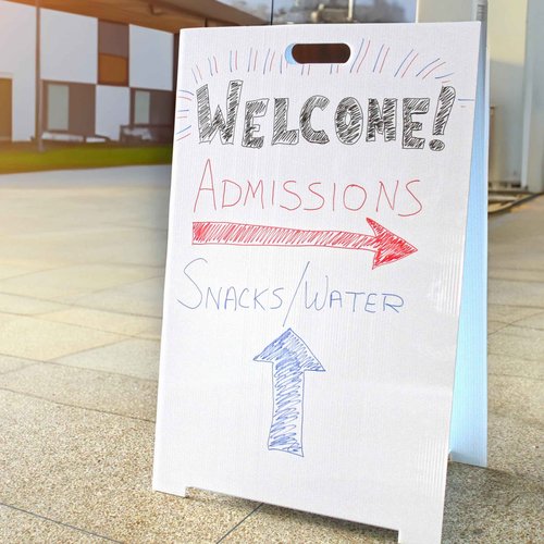 Flipside Products 35.5"x 23" Double- Sided Corrugated Plastic Dry Erase Marquee Easel, Signboard, Indoor Outdoor, Sidewalk Curb Sign, White