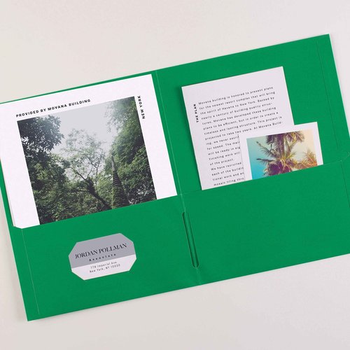 Avery Two Pocket Folders, Holds up to 40 Sheets, Business Card Slot, Case Pack of 125 Green Folders (47987)