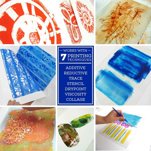 Grafix Impress Print Media Monoprint Plate – 4 x 6”, Pack of 24 – Transparent, Lightweight, Non-Porous .030” Dura-Lar Monoprinting Surface, Economical Alternative to Metal or Glass Plates