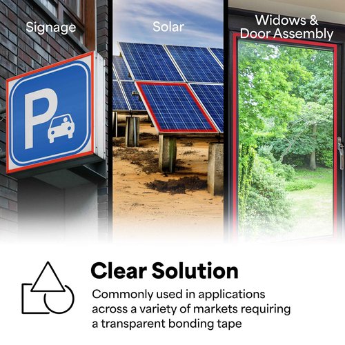 3M VHB Heavy Duty Mounting Tape 4910, Clear, 12" width x 1yd length (1 Roll)