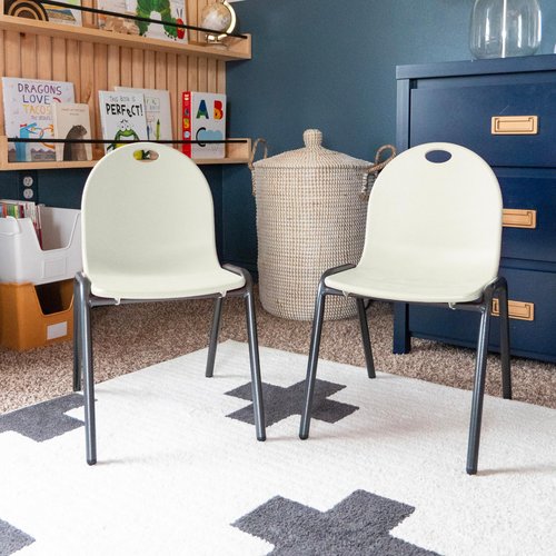Backyard Discovery 12" Kid's Stacking 4 Pack-Ivory Chair