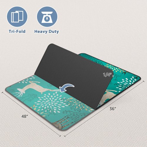 Heavy Duty Office Chair Mat for Carpet and Hardwood Floor Bohemian Desk Chair Mat Rug 36'' x 48'' Jacquard Woven Surface Floor mats for Office