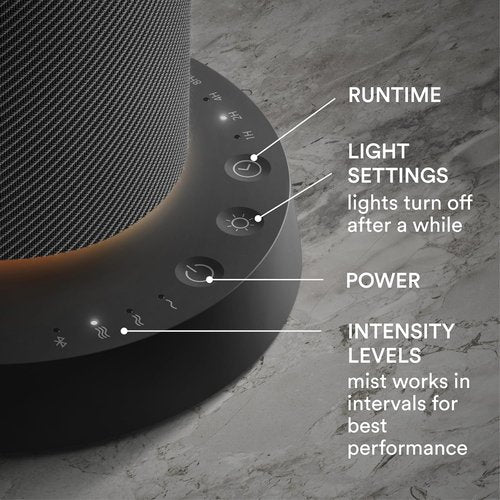 Homedics SereneScent Waterless Essential Oil Diffuser - Cordless Aromatherapy Machine for Large Rooms | Timer & App Control, Black