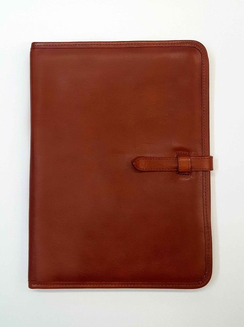 Noda Leather clipboard A4 Italian Genuine Veg tan Portfolio Business Writing Pad Cognac