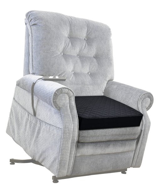 COMFORTANZA Extra Large 22x22x5 Medium-Soft Memory Foam Seat Cushion for Recliner, Armchair, Couch - Washable Velvety Cover with Waterproof Layer,Non-Slip Base - Tailbone Pain,Pressure Relief - Black