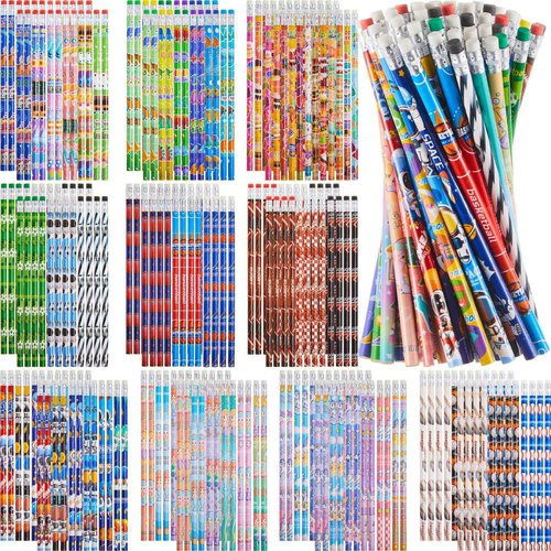 Tenceur 360 Pcs Operation Christmas Items Pencils Bulk Fun Pencils for Kids Classroom Bulk Assorted Colorful Wooden Pencil with Eraser Back to School Supplies for Donations