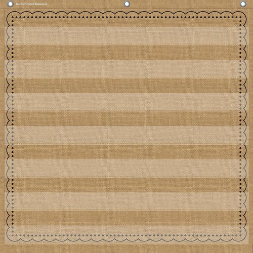 Teacher Created Resources TCR20837 Burlap 7-Pocket Pocket Chart, 28-Inch x 28-Inch