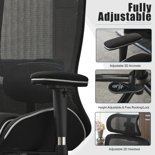 Okeysen Ergonomic Mesh Office Chair with 400 LBS Weight Capacity, High Back Reclining Desk Chair with 4.33'' Thick Padded Seat, Adjustable 3D Armrests and Headrest for Home Office