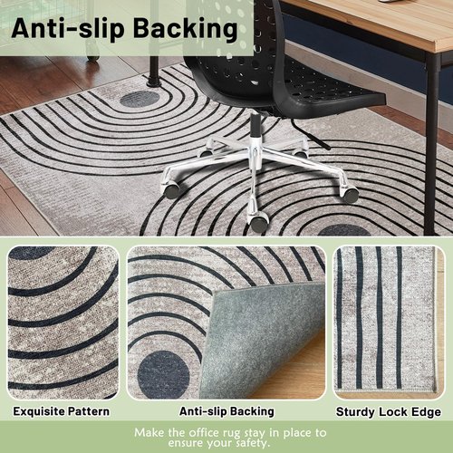 Office Chair Mat, Geometric Desk Chair Mat for Hardwood Floor, 48"x60" Floor Mat for Office Chair, No Slipping Modern Computer Chair Mat, Floors Protector for Office Home Work Game Rolling Chairs