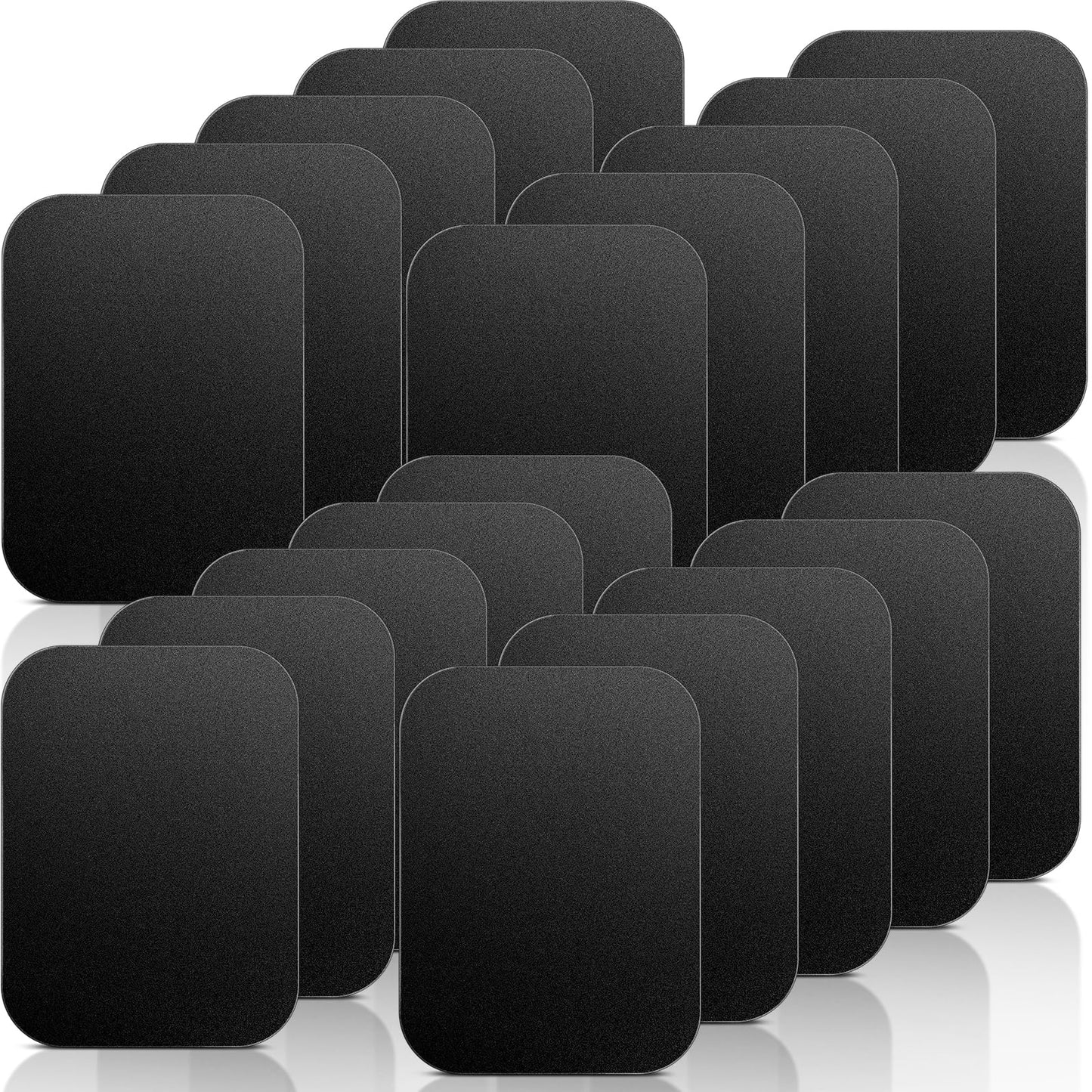 Mount Metal Plate with Adhesive for Magnetic Phone Car Mount Holder, 20 Pack Universal Replacement Metal Plates Black Rectangular Iron Stickers Steel Sheets Compatible with Magnetic Mounts, 75x55 mm
