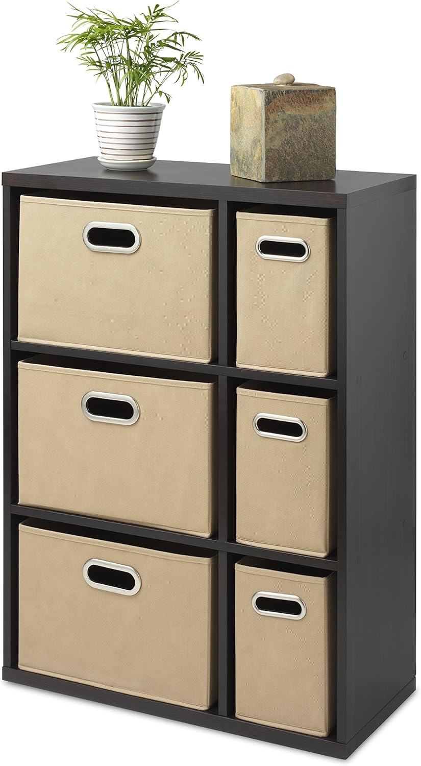 Whitmor Multipurpose Storage Organizer Cabinet - Removable Bins in Espresso Finish