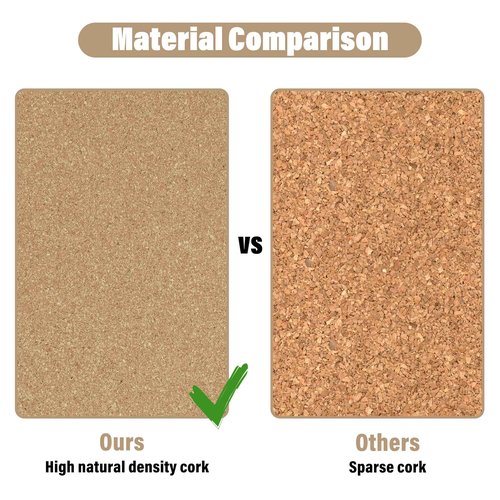 DAHAPYBOO Cork Board Bulletin Board 12x12,1/2" Thick Cork Board Tiles 12 Pack, Self-Adhesive Small Square Pin Board for Walls, Corkboards for Office Home School Message/Vision Board Decoration.