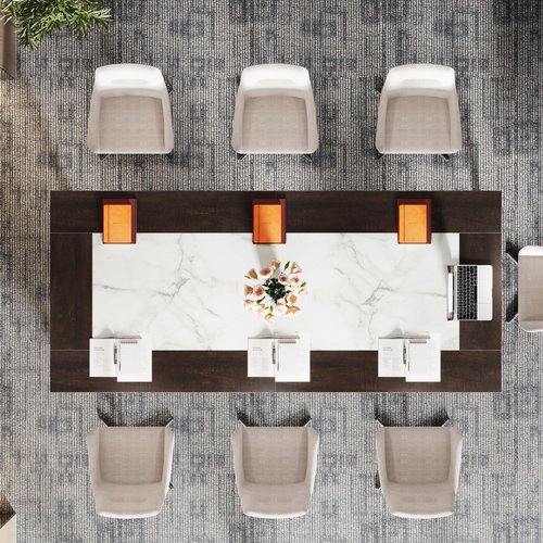 Tribesigns 6.56 FT Conference Table for 8-10 People, 78.74-Inch Large Meeting Table with Metal Frame, Business Wooden Training Table for Office Conference Room Seminar Room