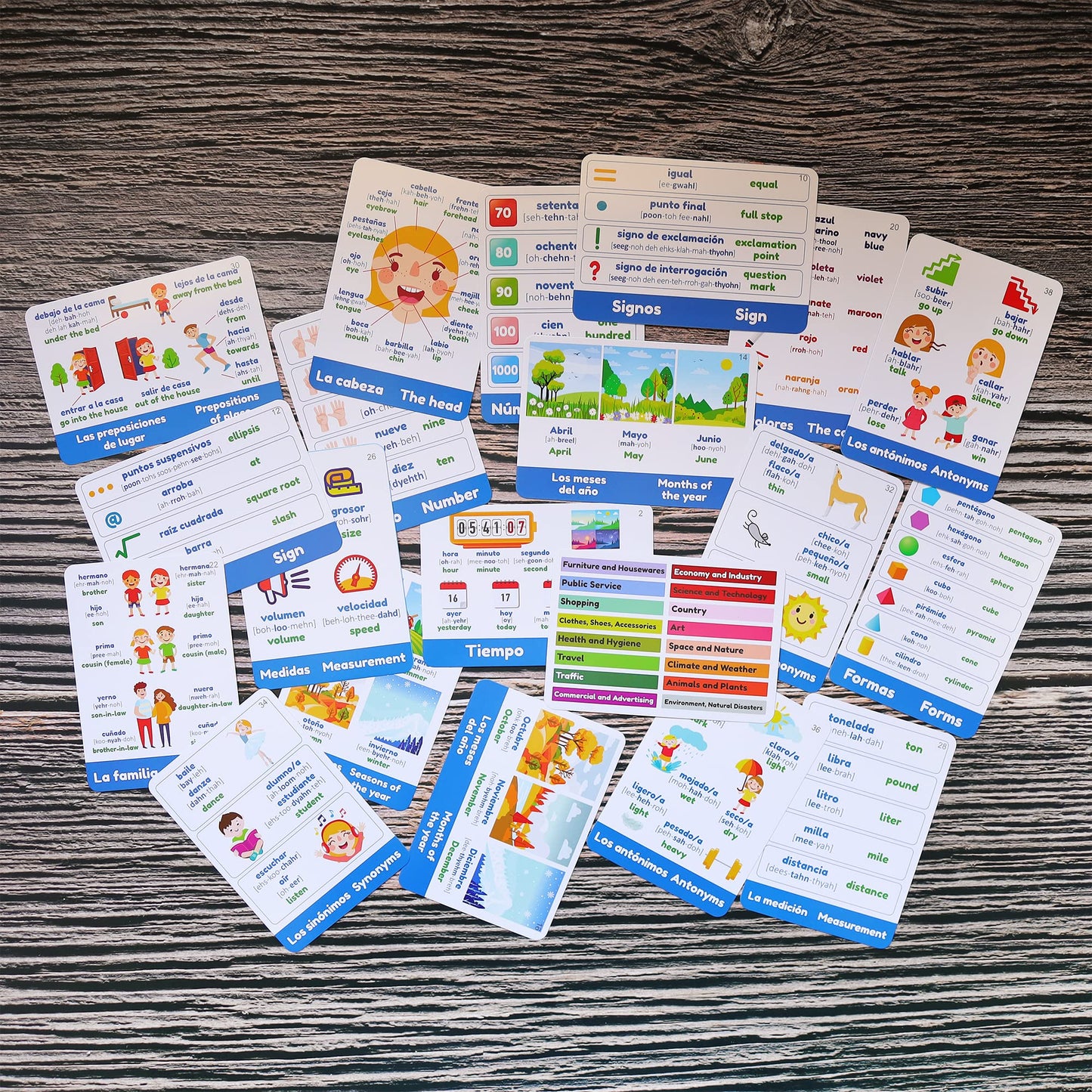 Spanish Vocabulary Cards for Kids & Adults Beginners - 276 Bilingual Study Cards 720 Words with Interactive Web Learning Portal: Native Audio, 4-Step Quizzes, Typing Games - Learning Resource