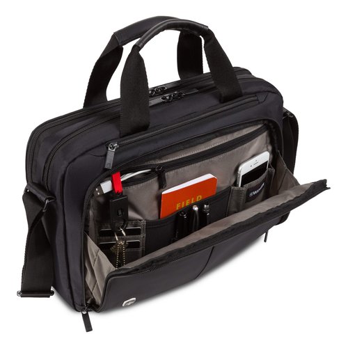 Wenger Luggage Source Padded Organizer Briefcase with Scratch Protection, Black, 14-inch (601366)
