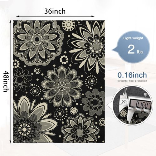 Chair Mat for Hardwood Floor at Home Office, Under Desk Chair Mat for Computer Gaming Chair Wheels Easy Rolling, Anti-Slip Washable Protection Mats 36"x48"