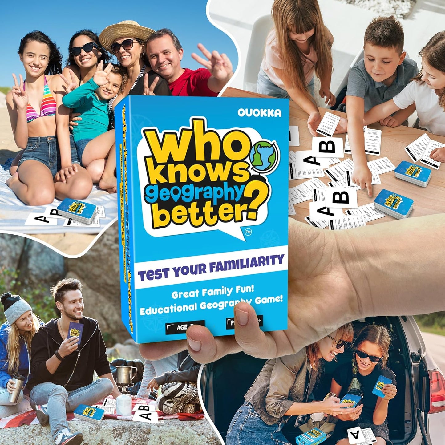 Board Games for Kids 8-12 | Fun Geography Trivia Card Game for Family Game Night – 500+ Questions