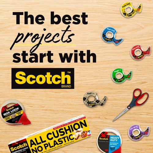 Scotch Double Sided Tape with Deluxe Desktop Tape Dispenser, 1/2 in x 900 in, 1 Dispenser and 6 Refill Rolls/Pack (665-6PKC40)