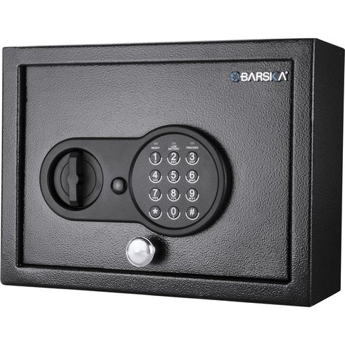 Barska Digital Keypad Security Safe Box – 0.15 Cu Ft Solid Steel Top-Opening Drawer Safe with Deadbolts for Home, Office, Jewelry, Cash, and Valuables