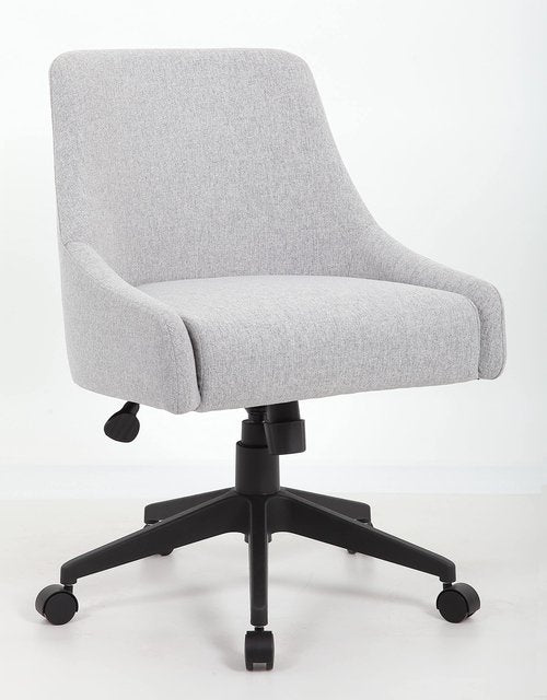 Boss Office Products Boyle Poly-Linen Guest Chair with Casters in Grey