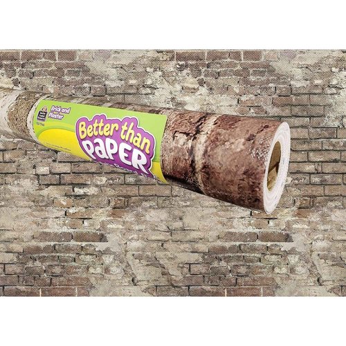 Teacher Created Resources Better Than Paper Bulletin Board Roll, 4' x 12', Brick and Plaster, 4/Pack (TCR32430)