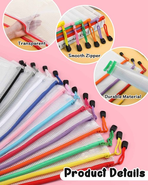 Umriox Zipper Pouch Bundle (12PCS 16.9x12.4 in & 48PCS 9.5x7.1 in)