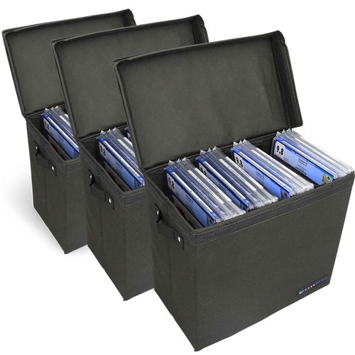 CASEMATIX Graded Comic Book Storage Case Fits up to 28 CGC Graded Comics, Lightweight Comic Book Bin with Three Removable Comic Book Box Partitions (3 Pack)