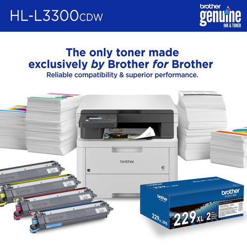 Brother HL-L3300CDW Wireless Digital Color Multi-Function Printer with Laser Quality Output, Copy & Scan, Duplex, Mobile | Includes 2 Month Refresh Subscription Trial ¹, Works with Alexa
