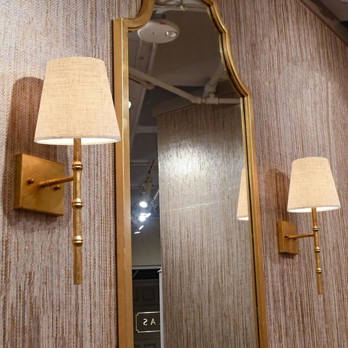 GO&SO Natural Linen Mini Lamp Shades for Chandelier,Clip on Lamp Shade Set of 6 Beige Lamp Shade 4x6x5 IN,Small Lamps Shades Modern Barrel Lamp Shades for Small Table Lamps, Desk Lamps, Pendant Lights