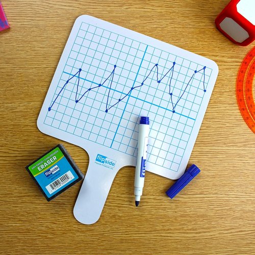 Flipside Products Dry Erase Answer Paddles - Two-Sided Rectangular Boards with Markers & Erasers | Set of 12