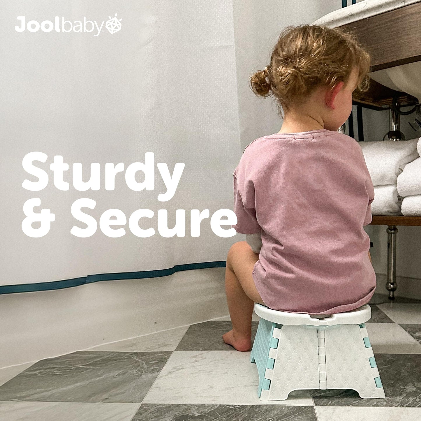 Jool Baby Portable Potty Training Chair with Travel Bag and 30 Liners, Foldable, Indoor/Outdoor Use, Camping (Aqua)