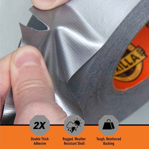 Gorilla Tape, 1.88 in x 10 yd, Silver (Pack of 6) - Duct, Utility, Triple Layer Strength, Indoor & Outdoor, Weather Resistant Shell