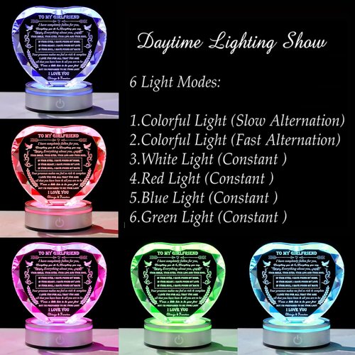 Qianwei Crystal Heart - Engraved Personalized Gift for Girlfriend | Perfect for Christmas, Birthdays & Anniversaries