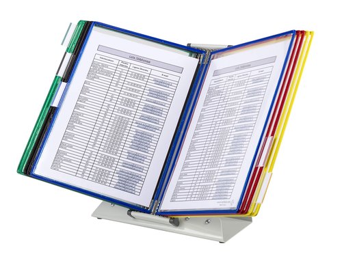DJOIS by Tarifold - Desktop Reference & Display System - Durable Steel Wire Frames - Letter-Size - 10 Double-Sided Pockets - 20 Sheet Capacity - Expandable - Made in France - Assorted Colors