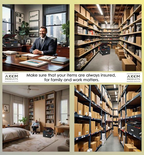 AKEM PRODUCTS Water/Fire Proof Safe For Home Documents with Lock & a Envelope Fire/Water Proof - Next of Kin Box Organizer - Instacrate End of Life Document Organizer (Homelike)