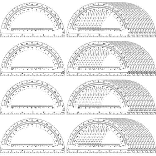 Zonon 200 Pieces Plastic Protractors Bulk Classroom Clear Math Protractors 180 Degrees 6 Inch for Geometry Student, Angle Measurement, Students Back to School Supplies Office Supplies