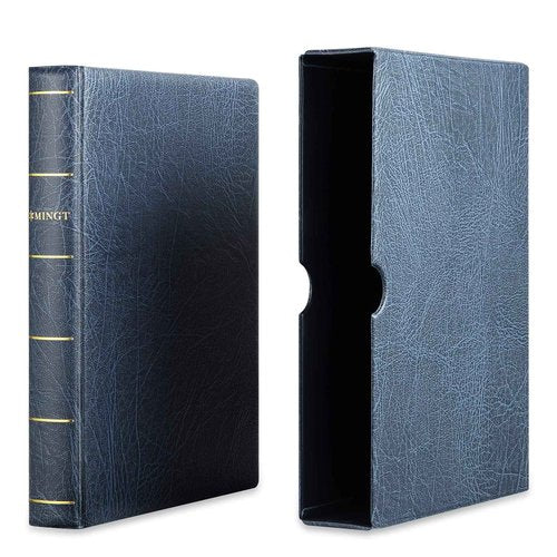 MUDOR 4 Ring Classic Binder,Empty Albums Stockbook for Stamps, Documents, Coins, Banknotes(Blue)