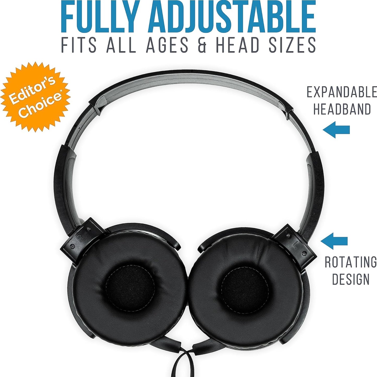 Barks Classroom Headphones - Premium On-Ear Student Headphones | 10 Pack, Stealth Color, Noise Reducing, Durable & Comfortable for K-12 Schools