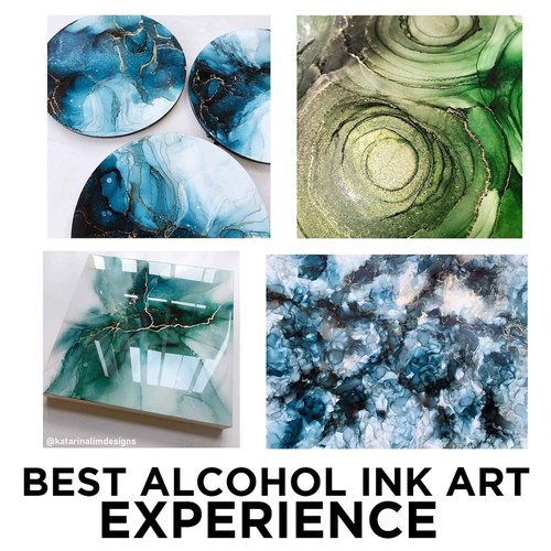 NARA Alcohol Ink Paper | Black | 12 inches x 9 inches (12”x9”) | 350 microns/360 GSM | Medium+ Paper | 10 Sheets | Paper for Alcohol Ink Art Painting | 100% Stain-Free