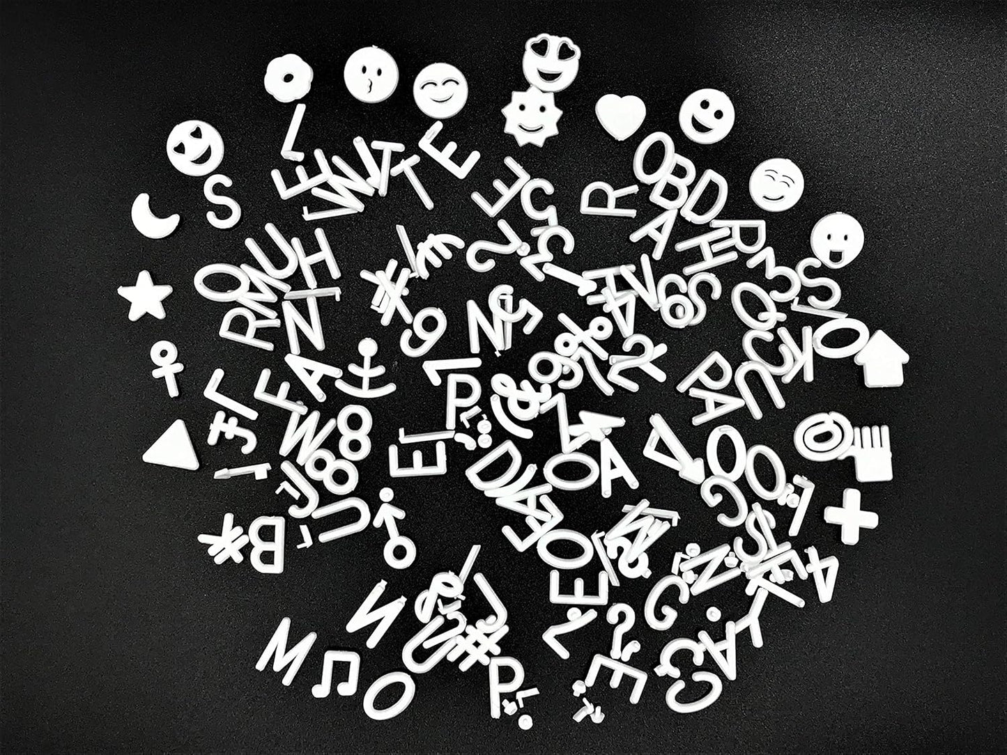 White Letter Set for Changeable Felt Boards - 340 1-Inch Characters, Symbols & Burlap Storage Bag