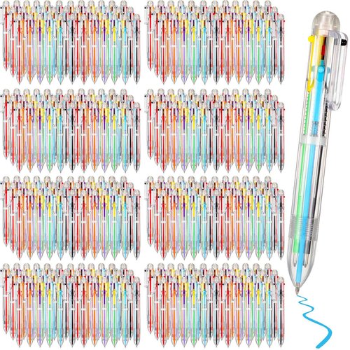 Handepo 360 Pcs 6 in 1 Multicolor Pen Bulk 0.5 mm 6 Colors Retractable Colorful Ink Rainbow Pen for Back to School Students Gifts Birthday Prizes Carnival Reward Party Favors Supplies Office