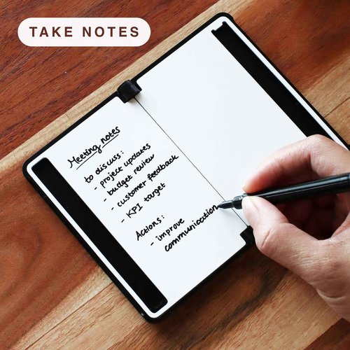 New Things Lab MEMO Whiteboard Wallet - an Innovative Mini Pocket Notebook & Aluminum RFID Blocking Wallet for Men & Women - Dry Erase Notepad w/ 6 Card Slots, Pen & Magnet Closure - Slate Grey