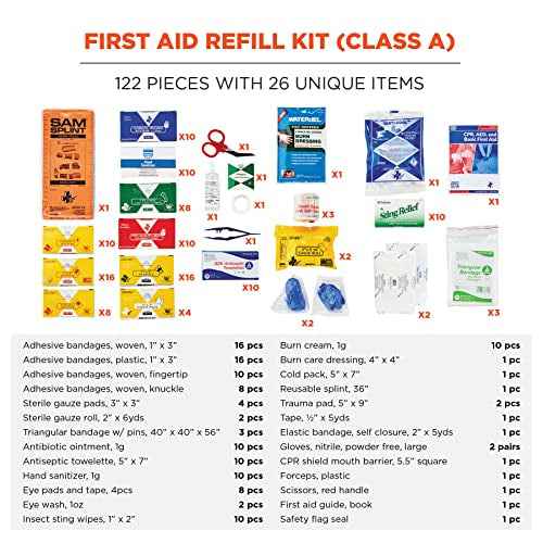 Ergodyne Arsenal 5244 Responder Backpack, with Class A First Aid Kit Supplies Included, Orange