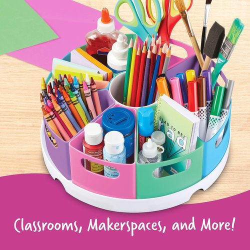 Learning Resources Create-a-Space Storage Center - Pastel, Homeschool Storage, Nursery Organizer, Fits 3oz Hand Sanitizer Bottles, Classroom Craft Keeper, 10 Piece Set
