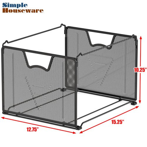 Simple Houseware Mesh Hanging File Folder Organizer, Black