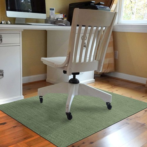 Bungalow Flooring Barbury Weave 9to5 Desk Chair Mat, 3' x 4', Made in USA, Stain-Resistant, Anti-Slip Rubber Backing, Sage