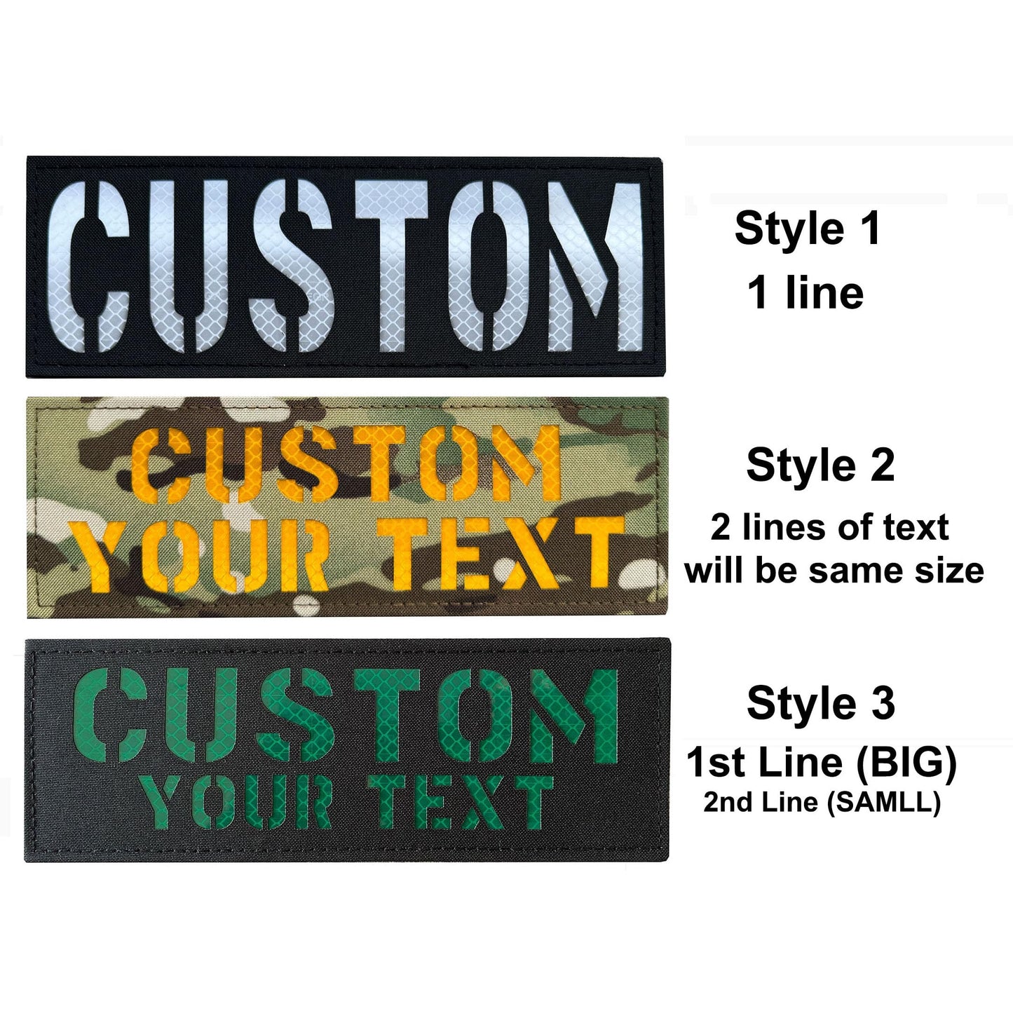 Custom Reflective Name Patch Laser Cut ID Panel callsign Patch with Hook and Loop