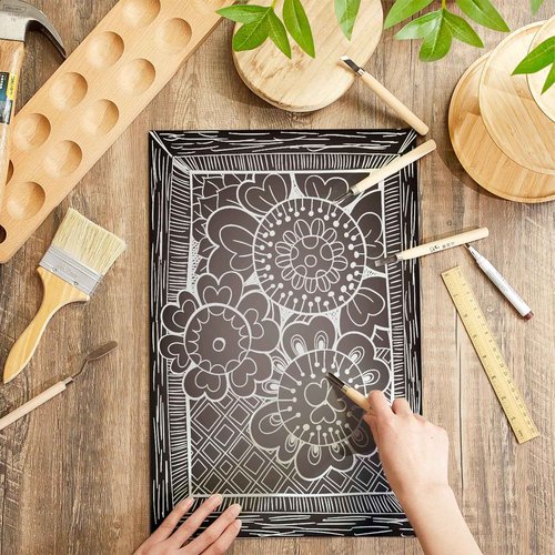 Yeaqee 8 Pcs 12 x 18 Inch Linoleum Block Rubber Carving Block Soft Linocut Blocks Large Linoleum Sheet Unmounted Lino Plates for Engraving Art Project Printmaking Artist Studio Supplies, Gray