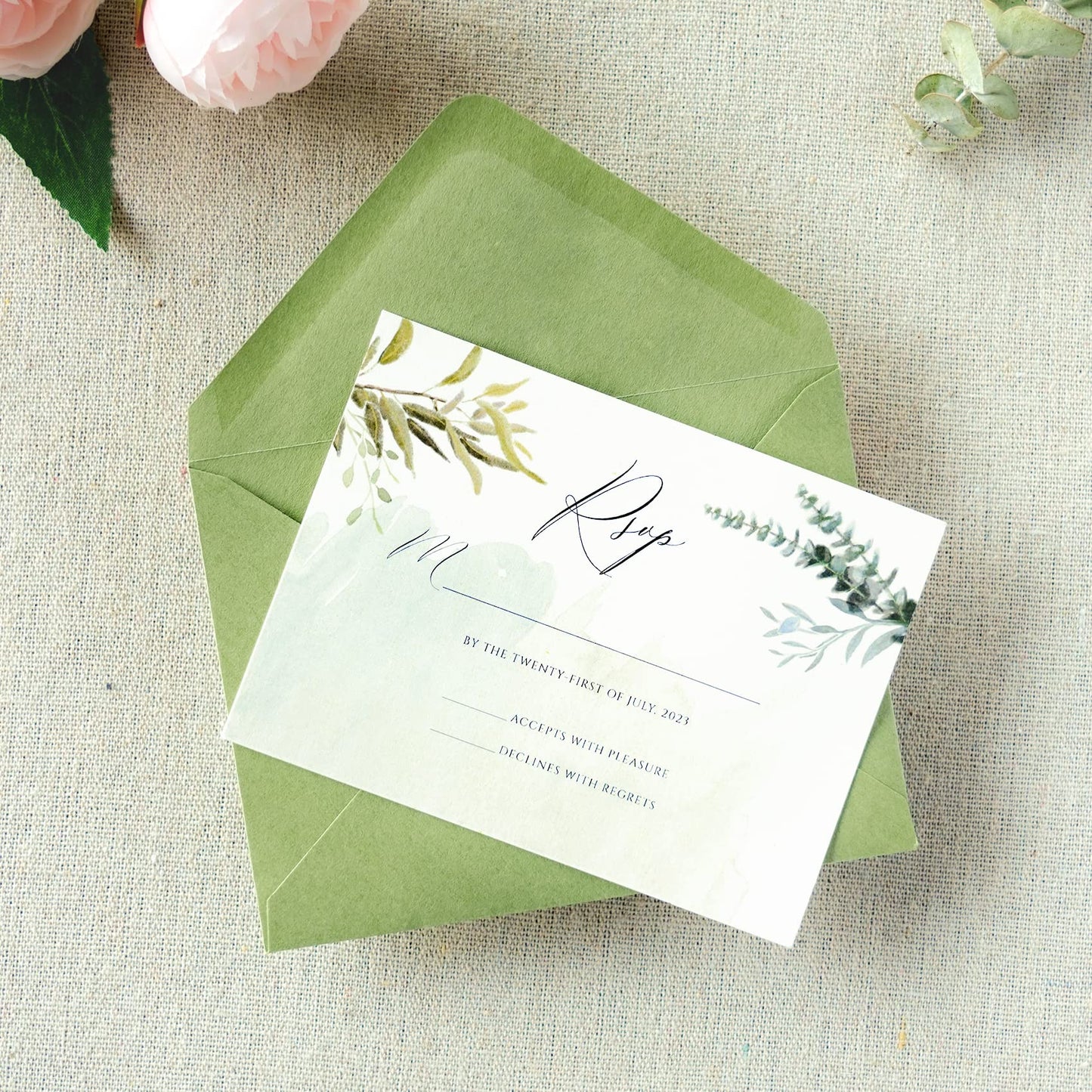 PONATIA 50 Pack A1 Envelopes, 3.62 x 5.2'' Sage Green Envelopes Perfect for RSVP Cards, Christmas Gift Cards Envelope, Baby Showers, Thank You Notes and any 3.5x5" inserts